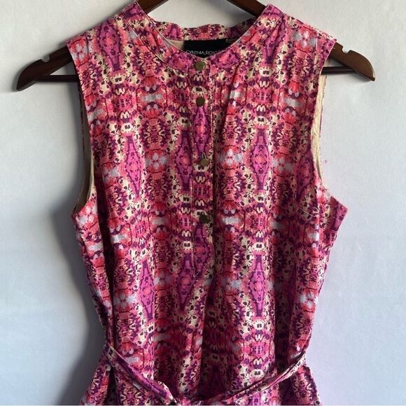 Women's Cynthia Rowley Pink Printed Sleeveless Dress - Picture 3 of 11